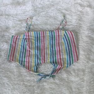 Top shop rainbow tie crop top size us 4